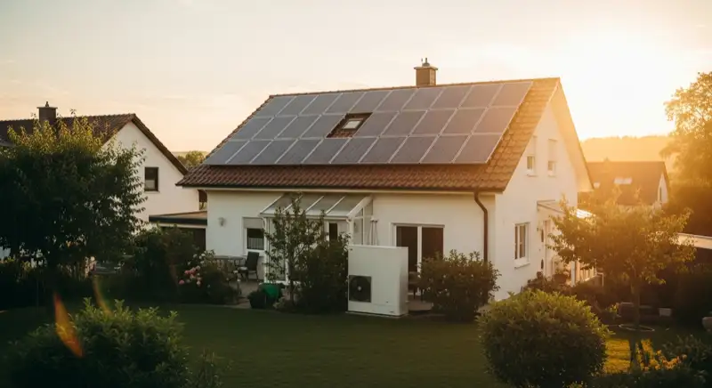 Einfamilienhaus mit Solardach bei Ettlingen in sonniger Rheinebene