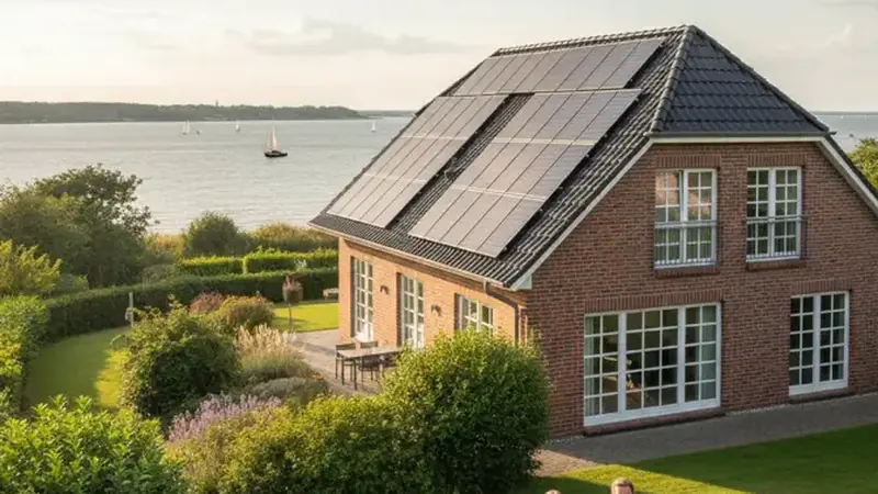 Wohnhäuser mit Solaranlagen in Flensburg-Mürwik