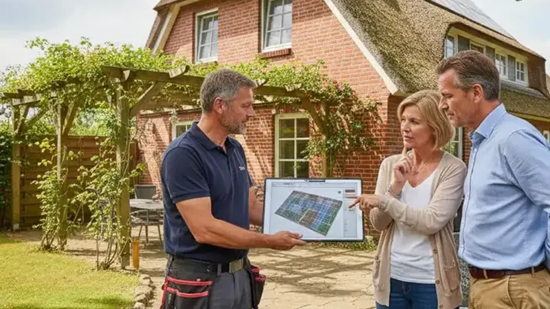 Luftaufnahme von Flensburg mit Förde und Solardächern