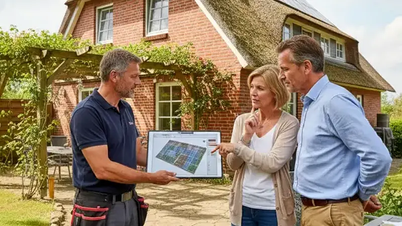 Moderner Batteriespeicher in einem Flensburger Hauswirtschaftsraum