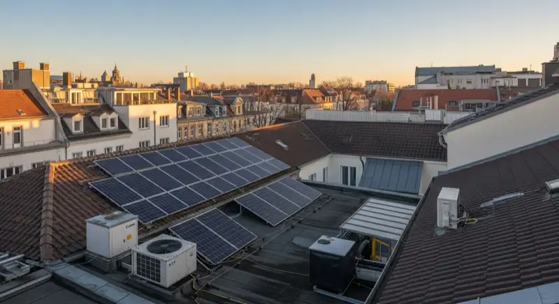 Photovoltaik in Frankfurt Oder: Frankfurt Oder Altstadt Dachlandschaft