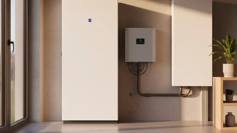 Solarberater zeigt Hausbesitzer eine Anlagenplanung auf dem Tablet vor einem Einfamilienhaus in Garbsen