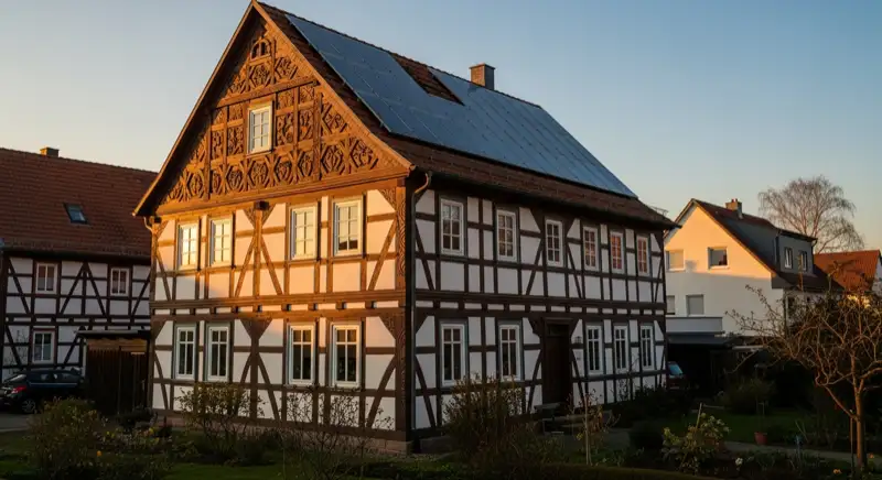 Historisches Fachwerkhaus in Grevenbroich mit Solarpotential auf dem Dach