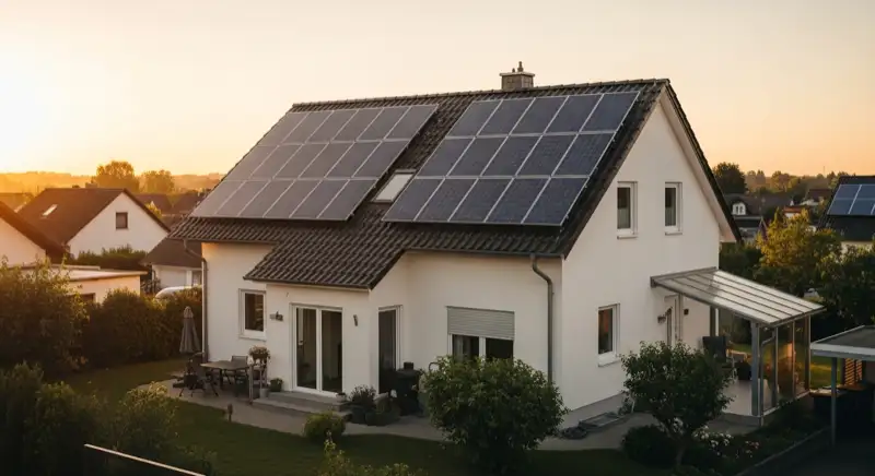 Einfamilienhaus in Gütersloh mit PV-Anlage auf 42° Schrägdach