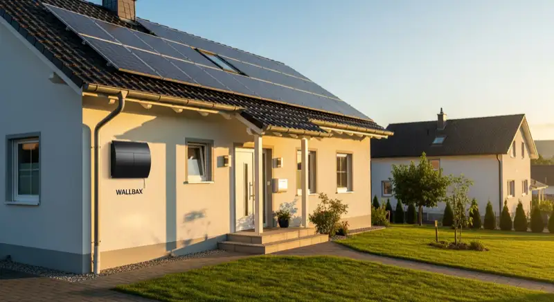 Wallbox an Einfamilienhaus mit Solaranlage in Gummersbach für intelligente Eigenverbrauchsoptimierung
