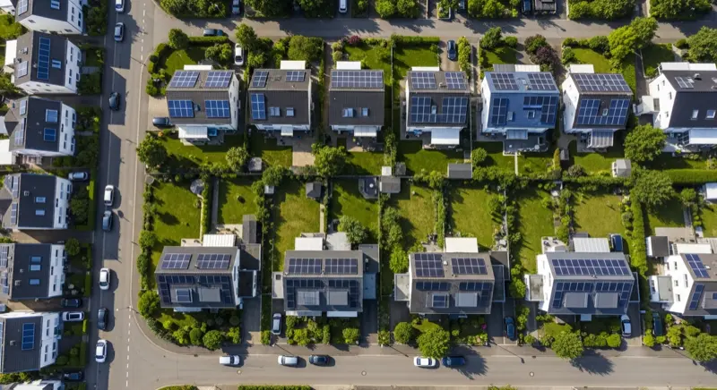 Solaranlagen in einem Wohngebiet in Herne