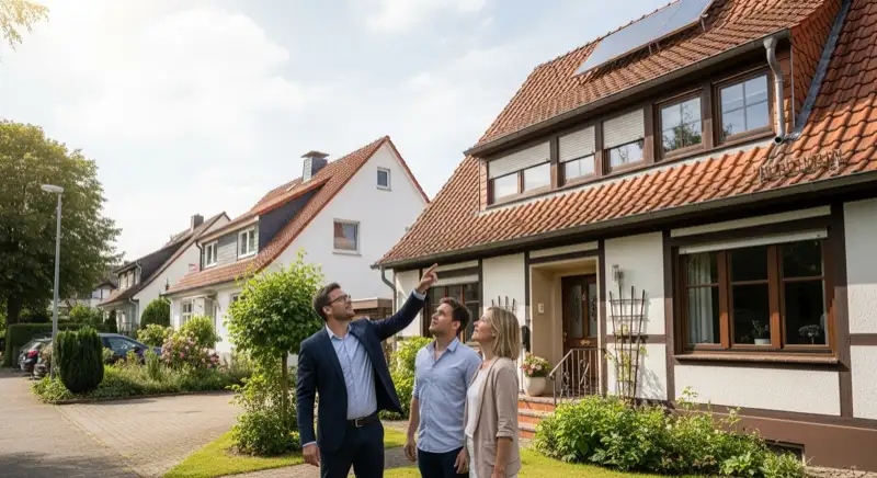 Moderner Batteriespeicher an einer Hauswand montiert, sauber verkabelt mit LED-Anzeige, im Technikraum eines Hildesheimer Einfamilienhauses