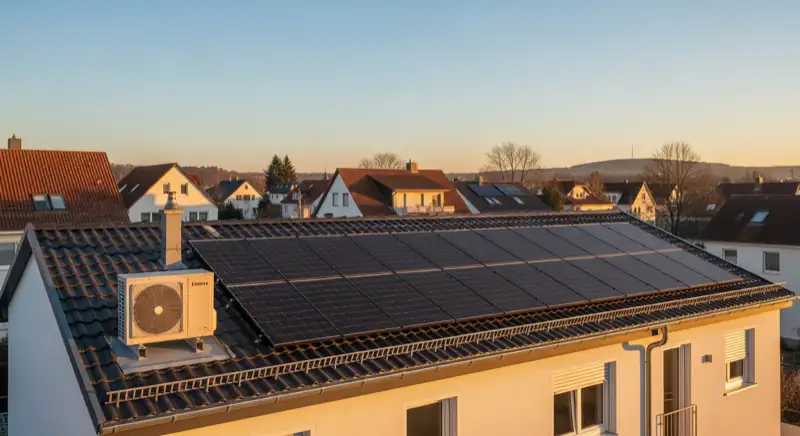 Wallbox an einem Hofheimer Einfamilienhaus mit Solardach
