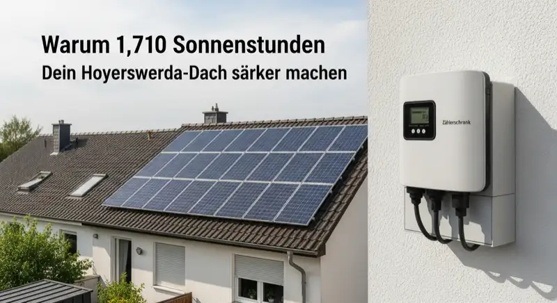 Modern German electrical meter cabinet (Zählerschrank) with smart meter and solar inverter connection, clean technical installation