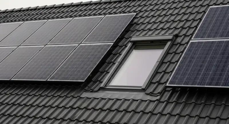 Saniertes Einfamilienhausdach in Hoyerswerda mit Solarmodulen
