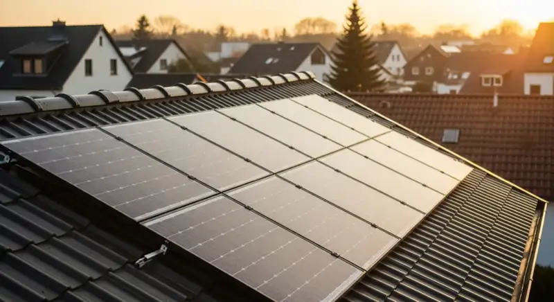 Einfamilienhausdach in Ilmenau mit montierter Solaranlage