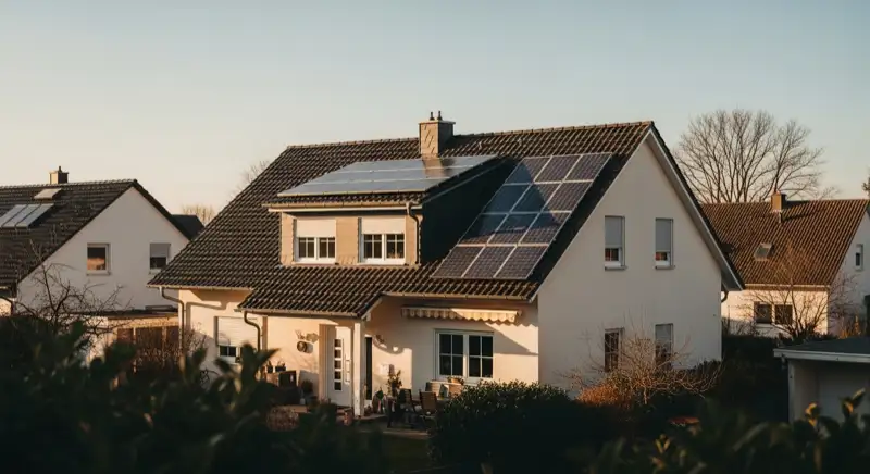 Einfamilienhaus in einem Ingelheimer Wohngebiet mit Solaranlage auf dem Dach