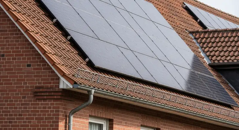 Historisches Ziegeldach in Ober-Ingelheim mit dezent integrierten Solarmodulen