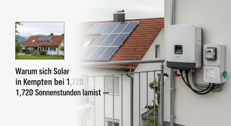 Modern German electrical meter cabinet (Zählerschrank) with smart meter and solar inverter connection, clean technical installation