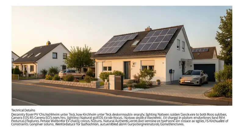Einfamilienhaus in Kirchheim unter Teck mit Solardach, Wallbox und geparktem Elektroauto