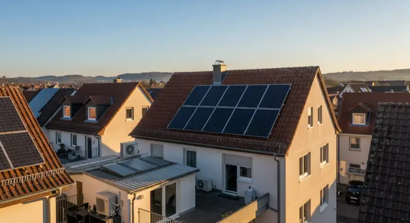 Kirchheimer Wohnhausdach nahe der Altstadt mit sichtbarer Dachneigung
