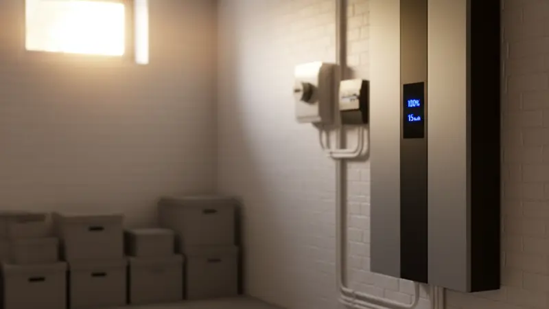 Batteriespeicher im Keller eines Bielefelder Einfamilienhauses