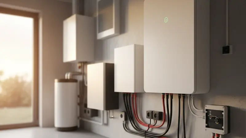 Batteriespeicher im Technikraum eines Braunschweiger Einfamilienhauses