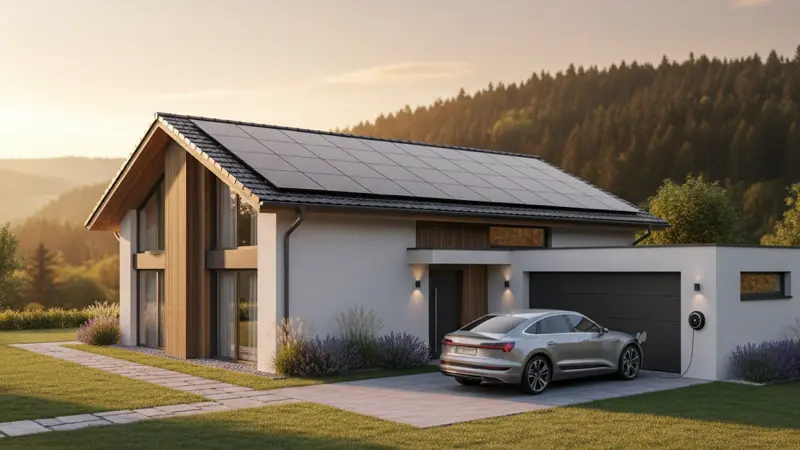 Einfamilienhaus in Duisburg mit Solaranlage und Elektroauto