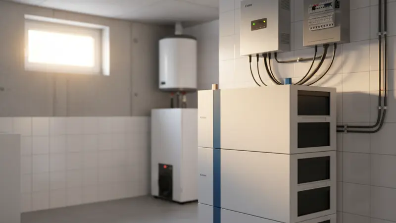 Batteriespeicher im Keller eines Duisburger Einfamilienhauses