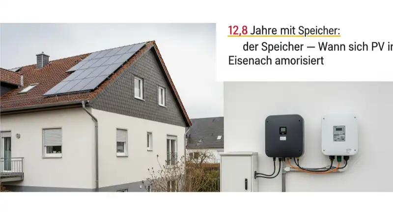 Modern German electrical meter cabinet (Zählerschrank) with smart meter and solar inverter connection, clean technical installation