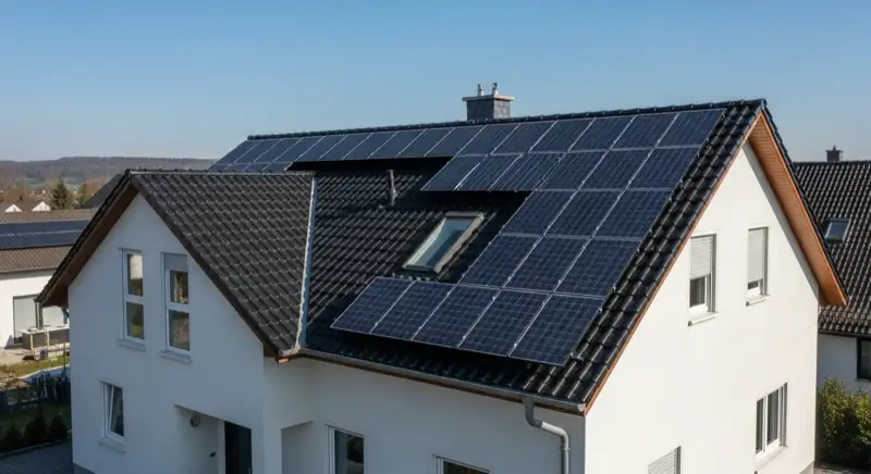 Solarinstallation auf Einfamilienhaus-Dach in Fellbach