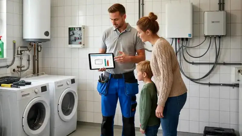 Wechselrichter einer Solaranlage im Technikraum