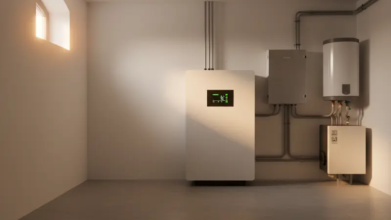 Batteriespeicher im Technikraum eines Freiburger Einfamilienhauses