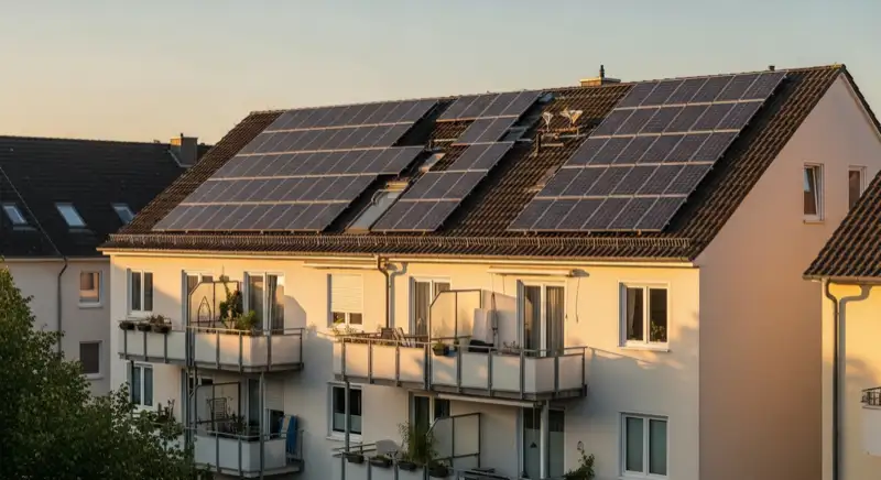 Mehrfamilienhaus in Hamburg mit großer Solaranlage auf dem Dach