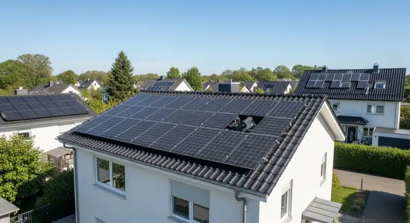 Moderne PV-Installation auf Einfamilienhaus in Hannover Bothfeld mit aktueller Modultechnik 2026