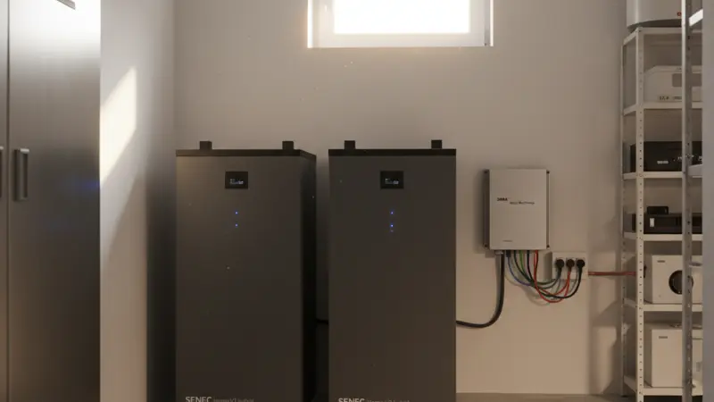 Batteriespeicher im Technikraum eines Hannoveraner Einfamilienhauses