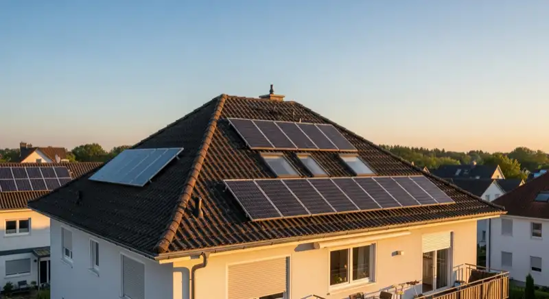 Einfamilienhaus in Hattingen mit Solaranlage auf dem Dach zur Veranschaulichung der Amortisationsberechnung