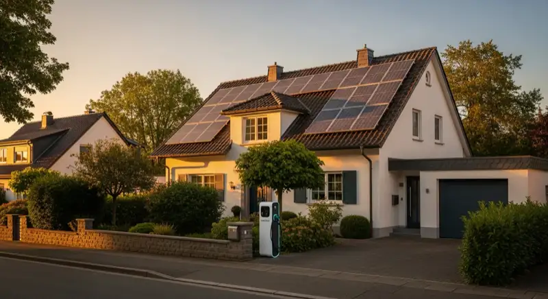 Einfamilienhaus in Hofheim am Taunus mit Solardach und Wallbox in der Einfahrt