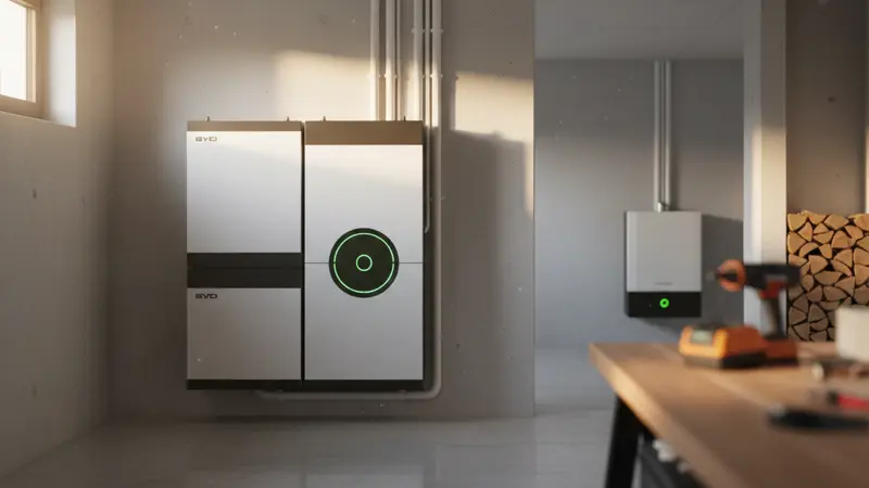 Batteriespeicher im Technikraum eines Karlsruher Einfamilienhauses