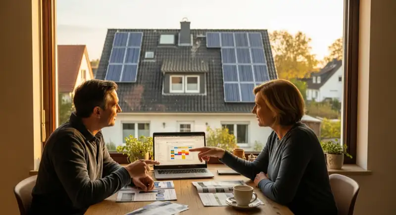 Beratungssituation an einem Haus in Ludwigshafen