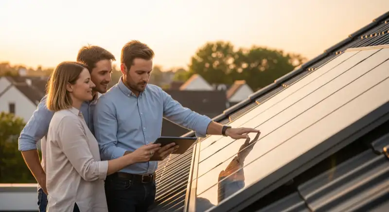Mainzer Wohngebiet mit Solardächern, Backsteinarchitektur