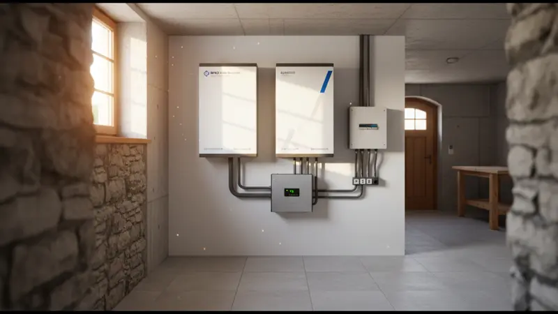 Batteriespeicher im Technikraum eines Mönchengladbacher Einfamilienhauses