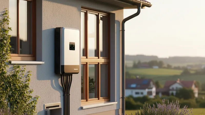 Wechselrichter einer Solaranlage in einem Mönchengladbacher Einfamilienhaus