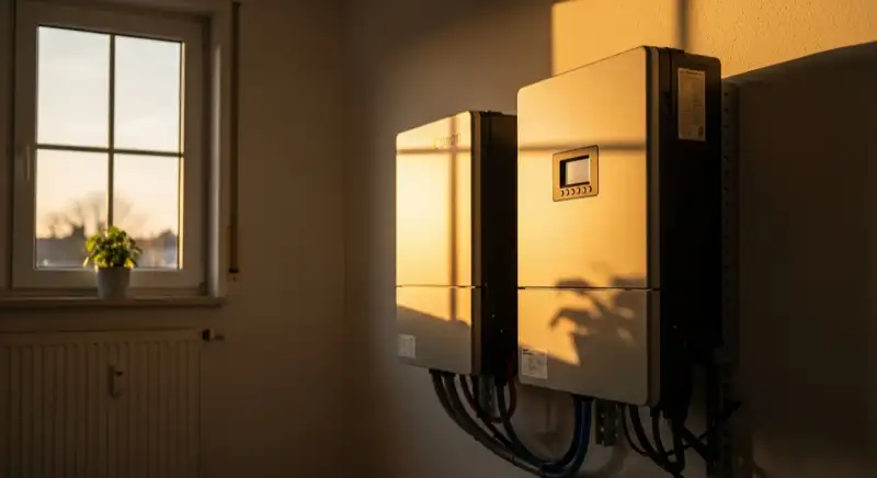 Solarinstallateur bei der Montage auf einem Neustadter Dach