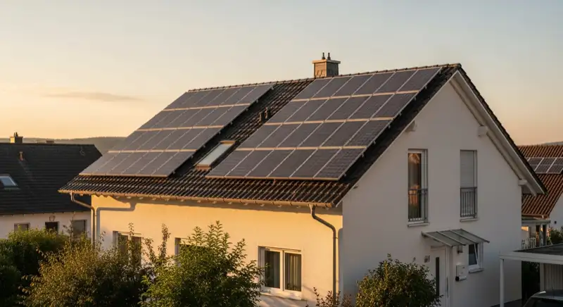 Einfamilienhaus mit Solaranlage auf dem Dach in Oberursel Weißkirchen
