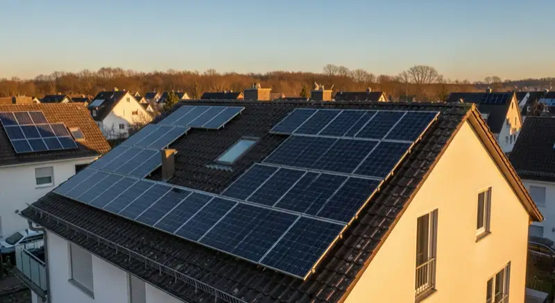 Solaranlage auf Einfamilienhaus in Geisweid mit charakteristischer Hanglage