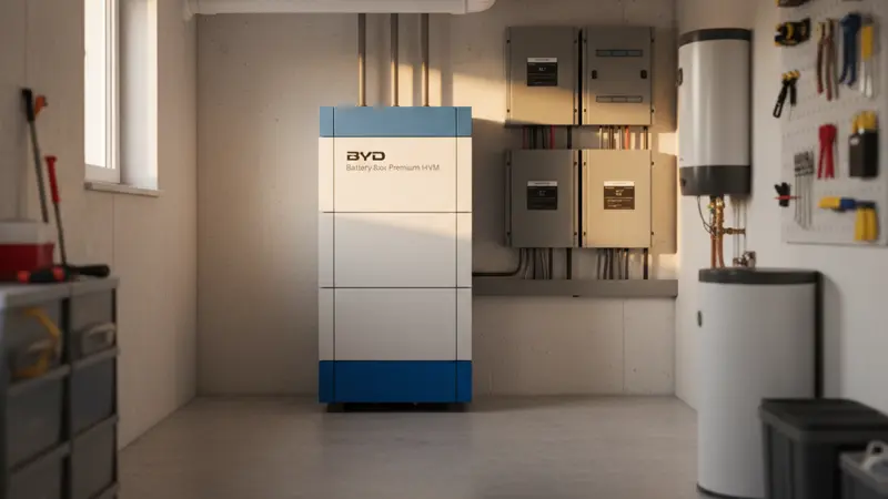 Solarinstallateur bei der Montage auf einem Stralsunder Dach