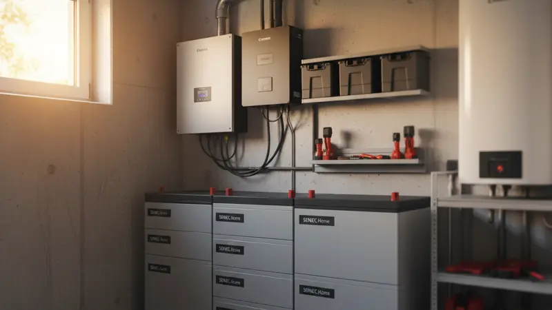 Batteriespeicher im Keller eines Stuttgarter Eigenheims