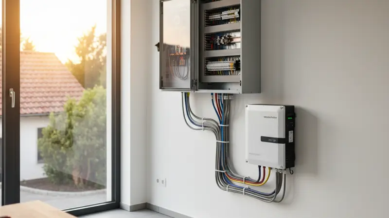 Wechselrichter und Zählerschrank in einem Stuttgarter Einfamilienhaus