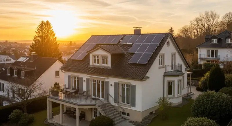 Villa in Wiesbaden Sonnenberg mit großer Solaranlage auf Süddach