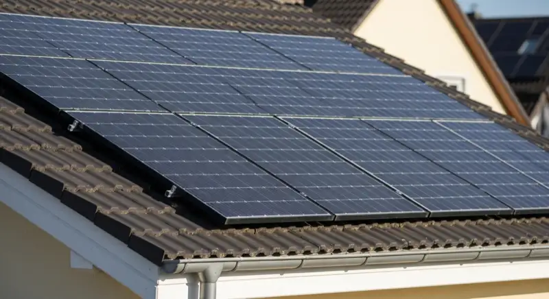 Einfamilienhaus in Landshut Wolfgang mit Solaranlage bei typischer 38° Dachneigung