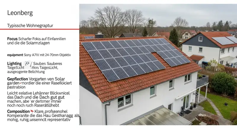 Installateur bei der Wartung einer Solaranlage auf einem Einfamilienhaus in Leonberg