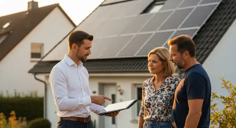 Beratungssituation an einem Haus in Ludwigshafen