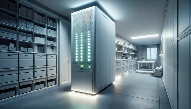 Moderner Batteriespeicher im Technikraum eines Gladbacher Einfamilienhauses
