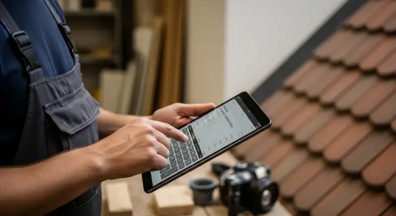 Solartechniker installiert Module auf einem Mönchengladbacher Hausdach
